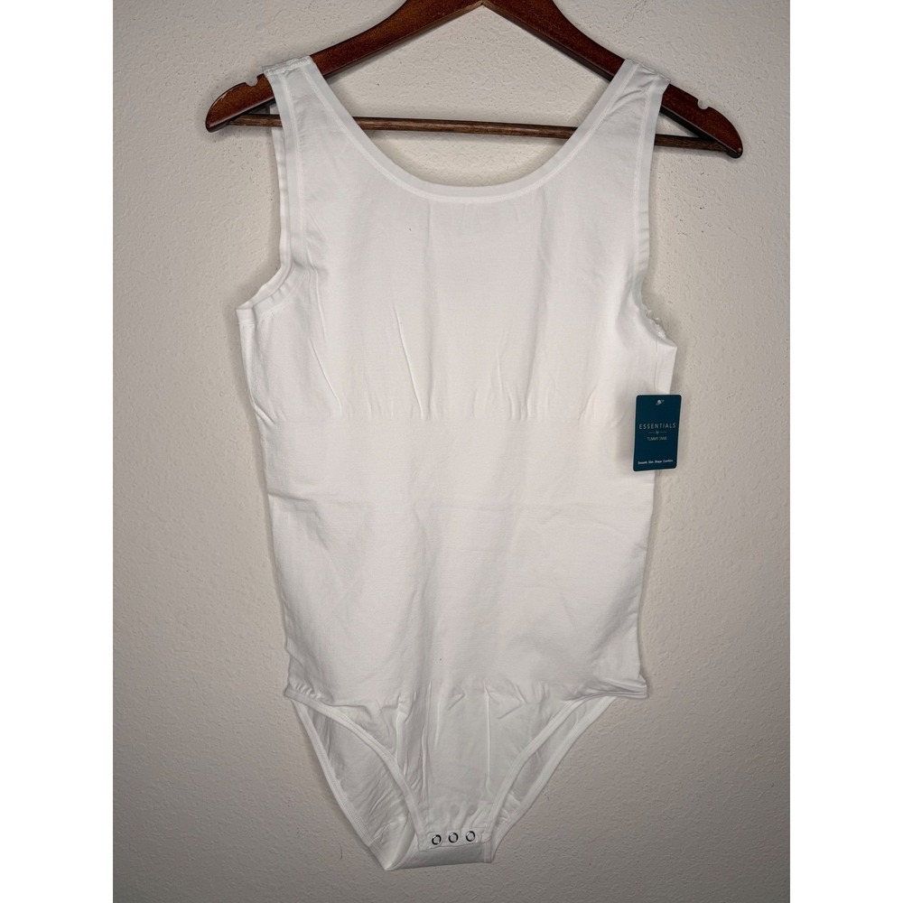 Essentials by Tummy Tank white cotton full back Body suit TT5-032 Sz 1X/2X - Picture 4 of 7